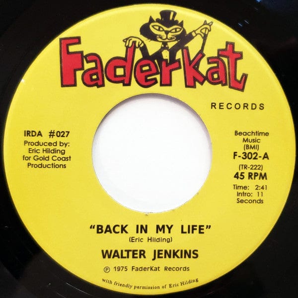 Walter Jenkins – Back In My Life (7", Tramp Records, 2017) Front Cover