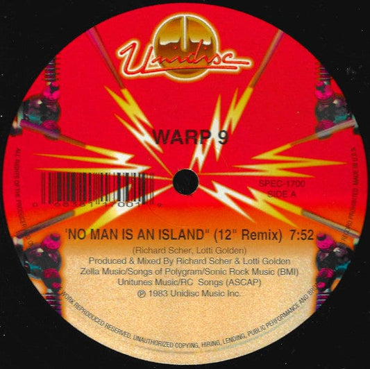 Warp 9 - No Man Is An Island (12" Remix) (12") Unidisc Vinyl 068381170019