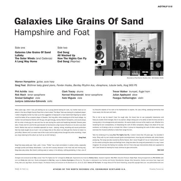 Warren Hampshire and Greg Foat - Galaxies Like Grains Of Sand (LP) Athens Of The North Vinyl 5050580668713