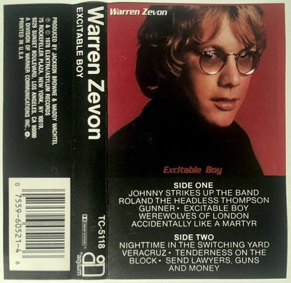 Warren Zevon – Excitable Boy (Cassette, Asylum Records, 1978) Image 5