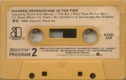 Warren Zevon - Stand In The Fire (Cassette) Asylum Records Cassette