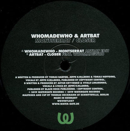 WhoMadeWho & ARTBAT - Montserrat / Closer on Watergate Records at Further Records