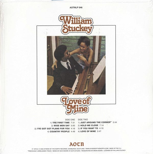 William Stuckey - Love Of Mine (LP) Athens Of The North Vinyl 5050580749092