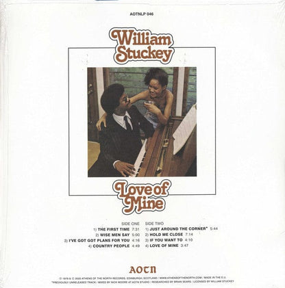 William Stuckey - Love Of Mine (LP) Athens Of The North Vinyl 5050580749092