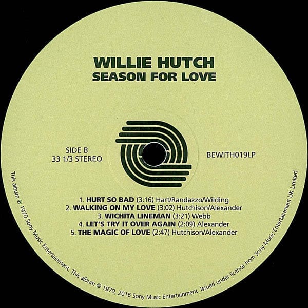 Willie Hutch - Season For Love (LP) Be With Records Vinyl 8713748984885