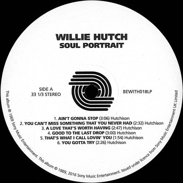 Willie Hutch – Soul Portrait (LP, 180g, Be With Records, 2016) Image 3