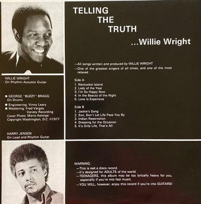 Willie Wright - Telling The Truth (LP) Numero Group Vinyl 825764103862