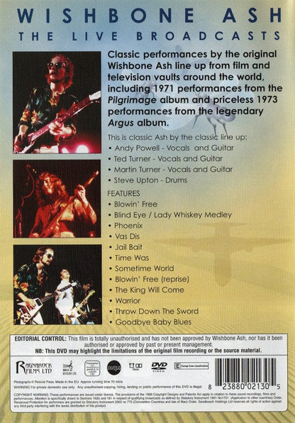 Wishbone Ash - The Live Broadcasts (DVD) Ragnarock Films Ltd,Music Reviews Ltd DVD 823880021305