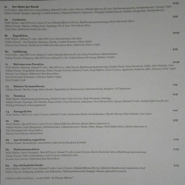 Wolf Müller & Niklas Wandt - Instrumentalmusik Von Der Mitte Der World (2xLP) Growing Bin Records Vinyl