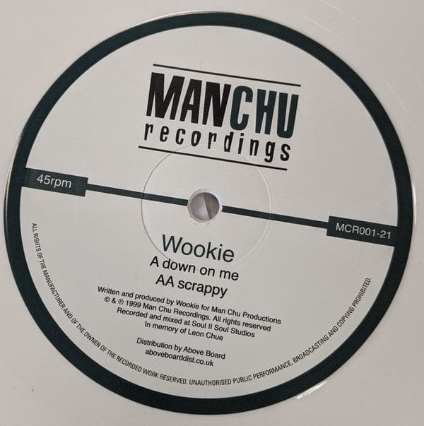 Wookie - Down On Me / Scrappy (12") Manchu Recordings Vinyl