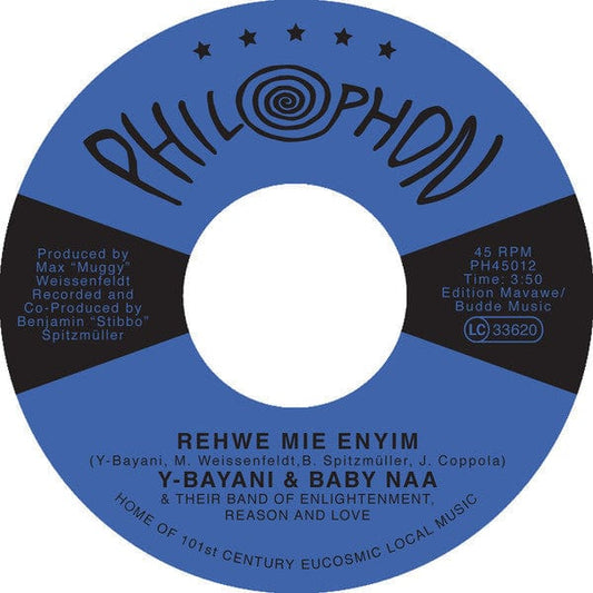 Y-Bayani & Baby Naa / The Band Of Enlightenment, Reason And Love - Rehwe Mie Enyim (7", Single) Philophon
