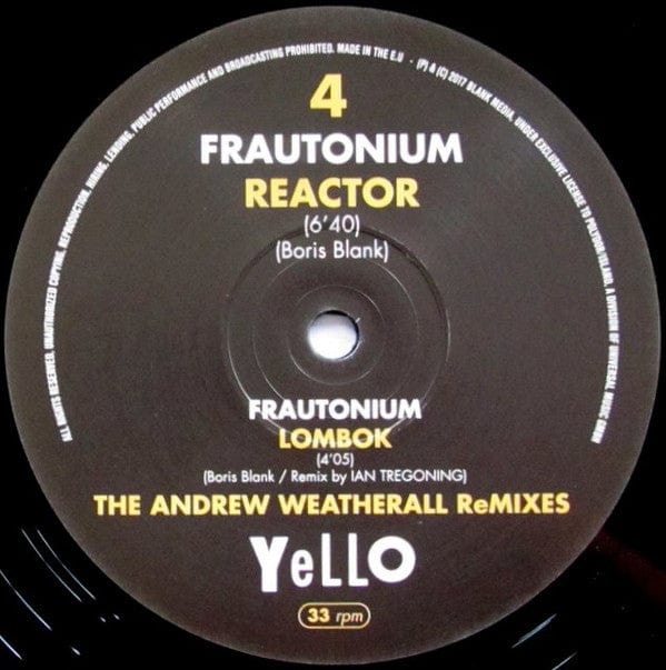 Yello - Frautonium (The Andrew Weatherall Remixes) (2x12", Ltd) on Blank Media at Further Records