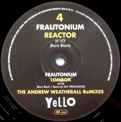 Yello - Frautonium (The Andrew Weatherall Remixes) (2x12", Ltd) on Blank Media at Further Records
