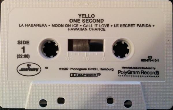 Yello - One Second (Cassette) Mercury,Mercury Cassette 042283267541