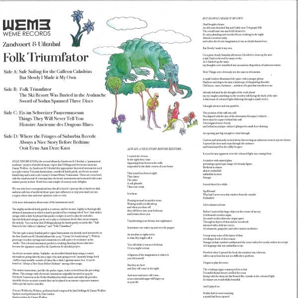 Zandvoort & Uilenbal – Folk Triumfator (2xLP, WéMè Records, 2021) Back Cover
