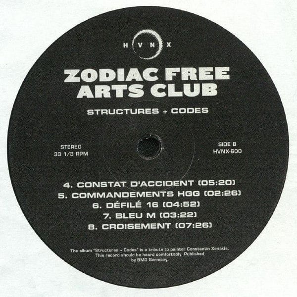 Zodiac Free Arts Club - Structures + Codes (LP, MiniAlbum) HVNX