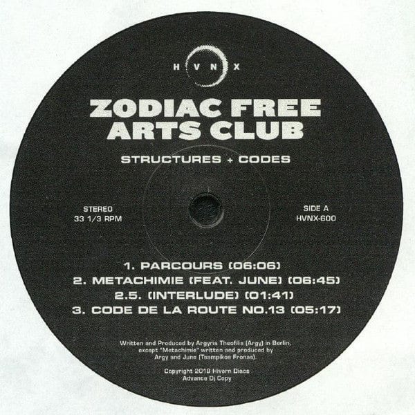 Zodiac Free Arts Club - Structures + Codes (LP, MiniAlbum) HVNX