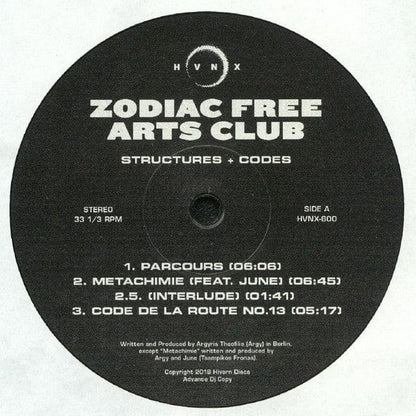 Zodiac Free Arts Club - Structures + Codes (LP, MiniAlbum) HVNX